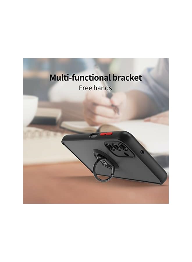 YoYoTech Galaxy A73 5G Case Matte Silicone Protective with 360 Degrees Rotate Metal Magnetic Ring Kickstand, Soft Bumper Hard PC Shockproof Cover for Samsung Galaxy A73 5G(2022) - Image 4