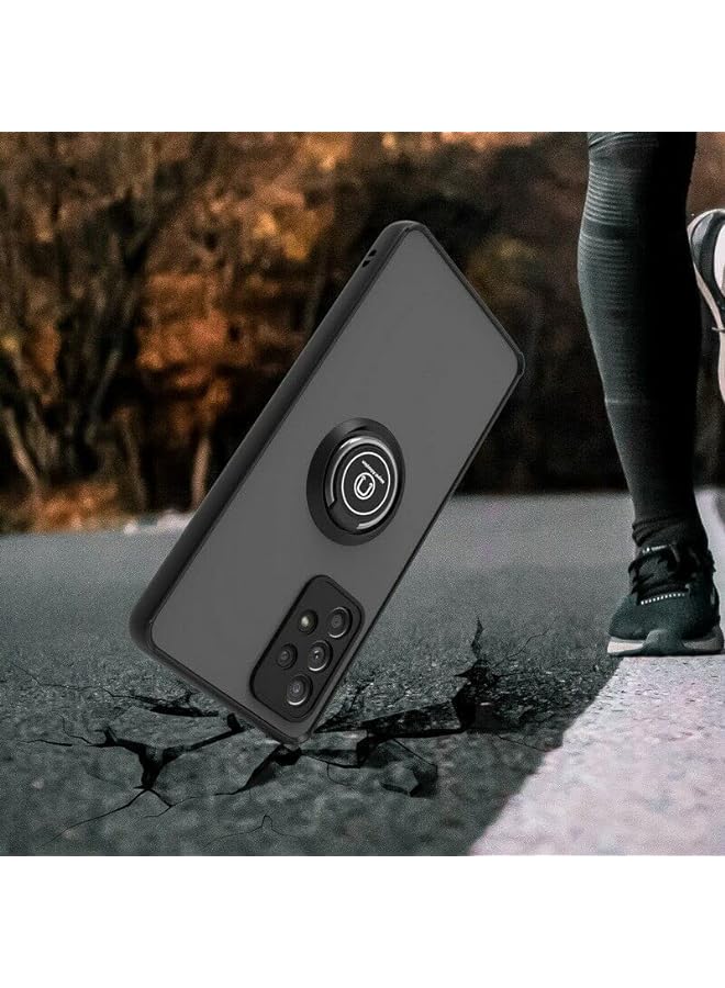 YoYoTech Galaxy A73 5G Case Matte Silicone Protective with 360 Degrees Rotate Metal Magnetic Ring Kickstand, Soft Bumper Hard PC Shockproof Cover for Samsung Galaxy A73 5G(2022) - Image 3