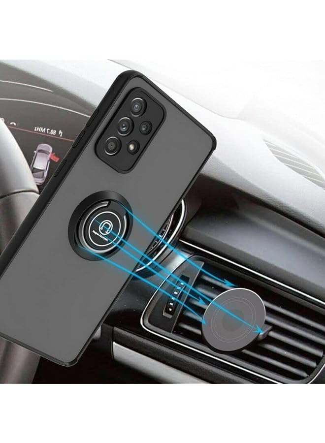 YoYoTech Galaxy A73 5G Case Matte Silicone Protective with 360 Degrees Rotate Metal Magnetic Ring Kickstand, Soft Bumper Hard PC Shockproof Cover for Samsung Galaxy A73 5G(2022) - Image 2