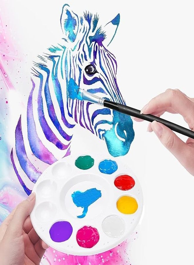 CREDLY Round Paint Palette Tray Paint Tray Palettes Plastic Paint Tray Palette Paint Trays for Kids Paint Pallets with 10 Wells for Adults & Kids for Painting or DIY Craft Class White - Image 4