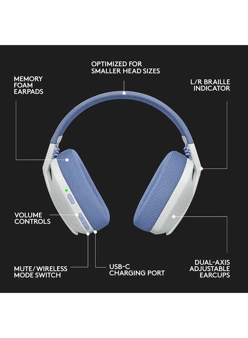 Logitech G435 Lightspeed & Bluetooth Wireless Gaming Headset - Ultra Lightweight 165G Over-Ear Headphones, Built-In Mics, 18H Battery, Compatible With Dolby Atmos, Pc, Ps4, Ps5, Mobile - White I - Image 3