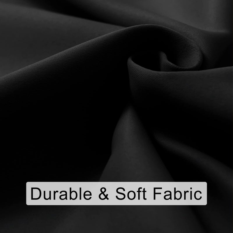 JIUZHEN 80 Inch Length Door Curtains for Doorway Privacy Insulated Blackout Curtains with Tiebacks Rod Pocket Room Divider Curtain Cover for Bedroom Closet Door  Set of 2  42 x 80 Inch  Black - Image 3