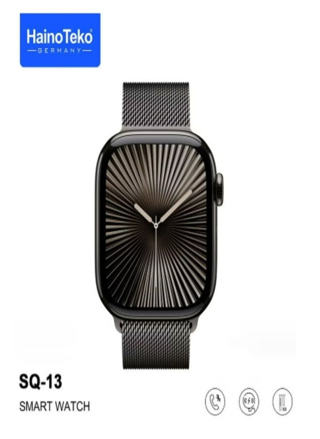 Haino Teko Haino Teko SQ-13 Series 10 Jet Black Smart Watch With Large Screen AMOLED Display AI Voice Assistance 3 Pair Straps and Charging Cable Black  - Image 3
