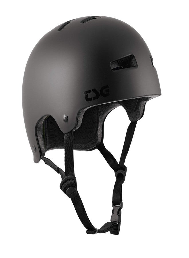 TSG Evolution Skate & Bike Helmet w/Snug Fit & Triple Cert. for Skateboarding, Cycling, MTB, E-Boarding, E-Skating, Longboarding, Park Skating, Urban, Multi Sport, BMX (Satin Dark Black, XXL 59-61 cm) - Image 1