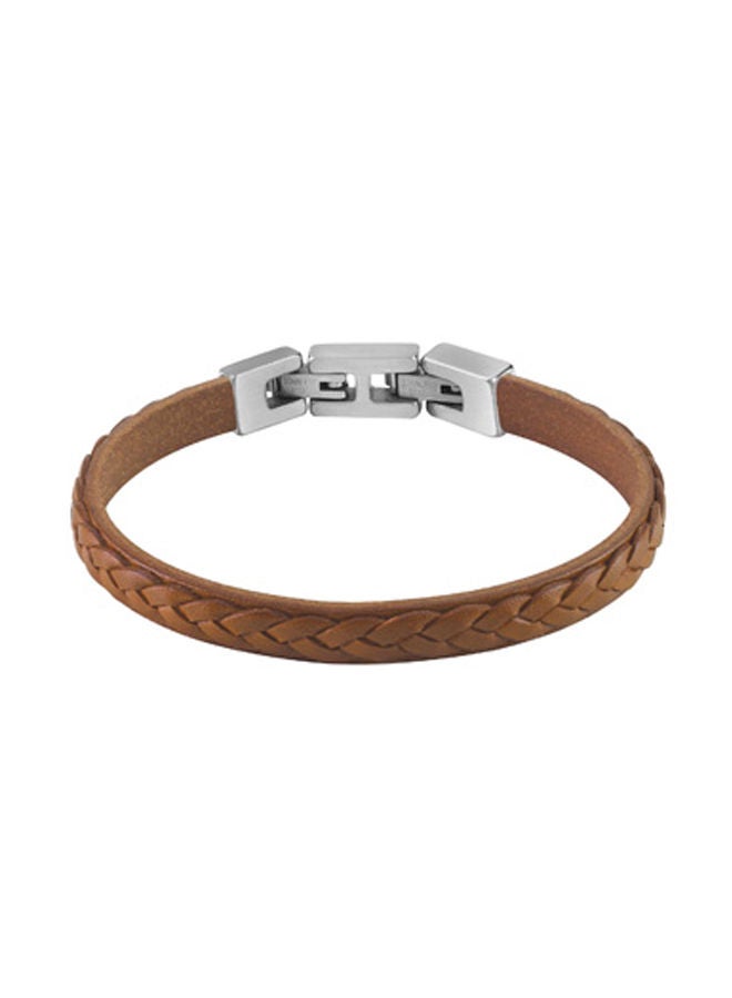 Braided Cognac Strap Bracelet