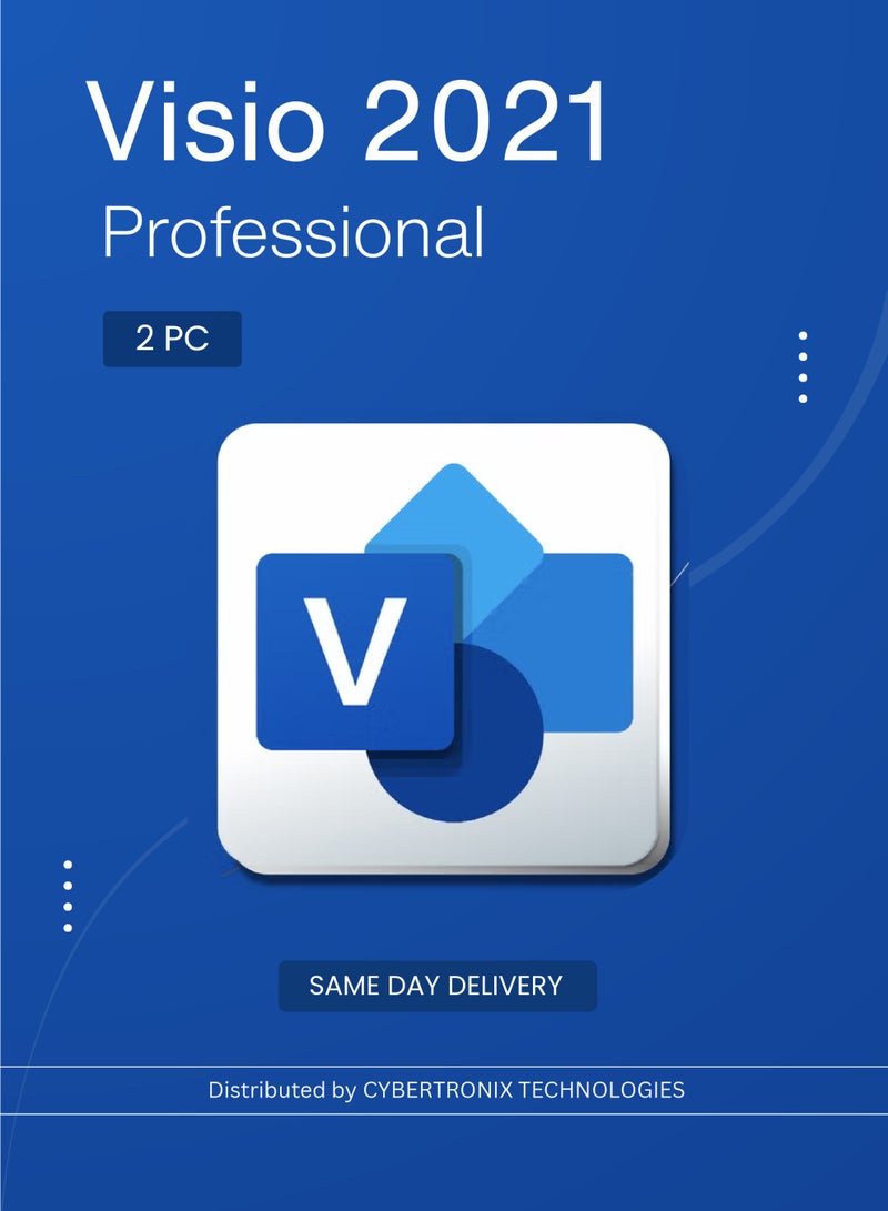 Office Microsoft Visio 2021 Professional 2PC | Digital License | SAME DAY DELIVERY