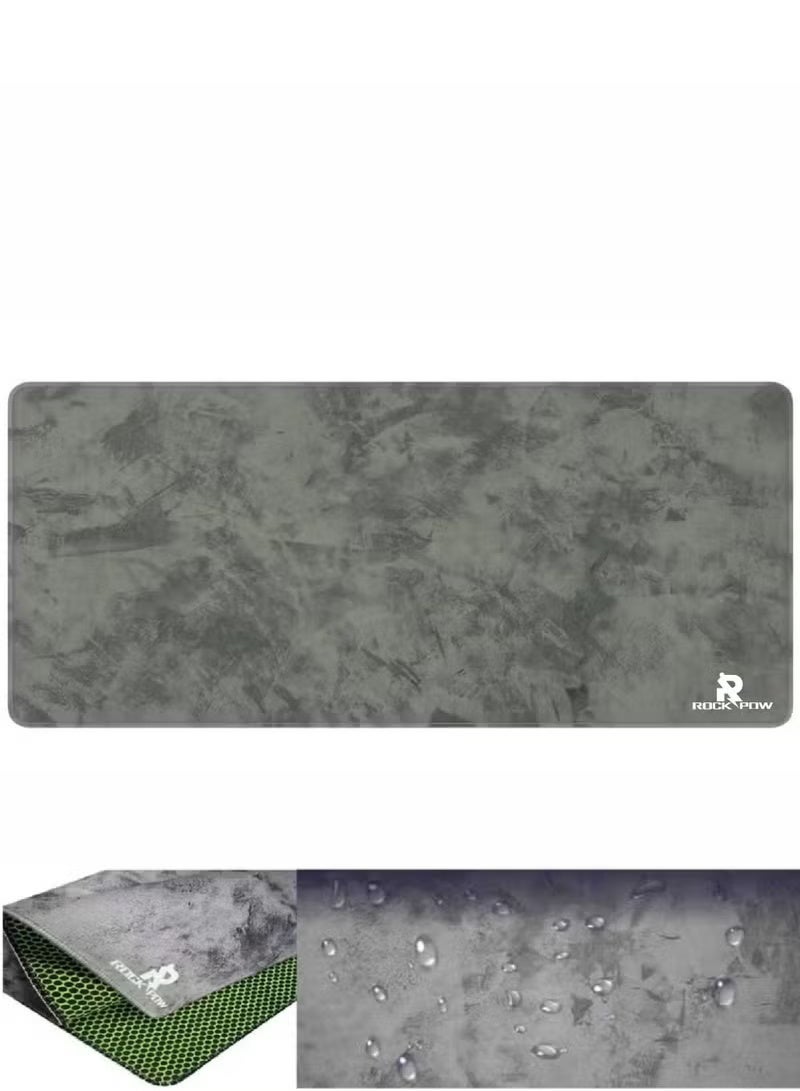 Rock Pow Signature Gray Gaming Mousepad – Waterproof, Large Extended, Non-Slip, Precision Surface, Durable Design for Gamers - Image 1