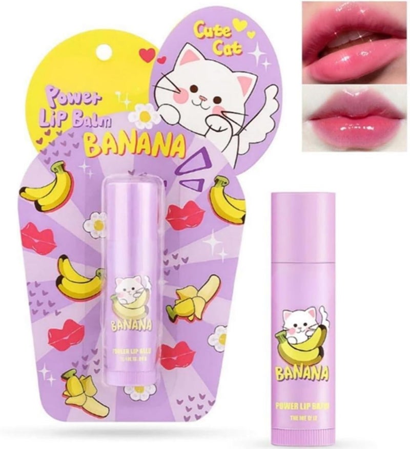 Magic Gradient Natural Pink Lipstick Balm with Hydrating Lipstick Cute Cartoon Design for Women Girl Hydrating and Nourishing Magic Color Changing Natural Pink