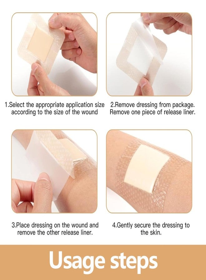 BdelrinQue 6PCS Hydrocolloid Bandage, Waterproof Dressing After Surgery for Bed Sore Care and Emergency Wound Dressing, Skin-Friendly and Gentle for Sensitive Skin, Home First Aid Essential - Image 4
