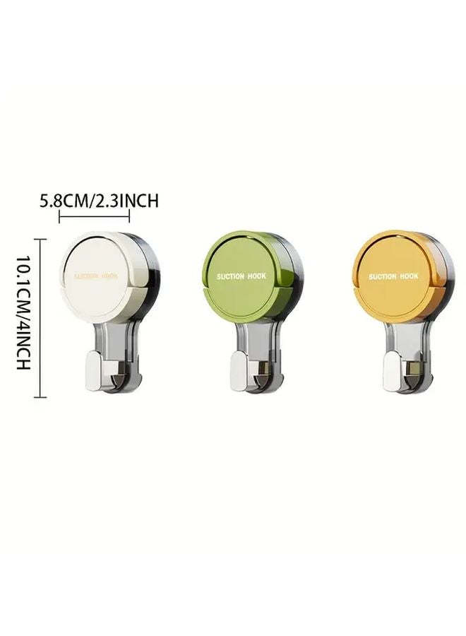 Yellow Strong Suction Cup Hook Rack No Drill Removable Wall Mount For Kitchen Bathroom - Image 4