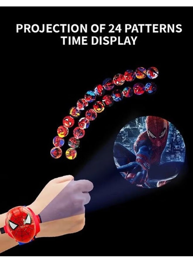 YJ Spiderman Kids Watch with 24 Spiderman Projection Pattern Cartoon Kids Digital Watch Toy with Adjustable Strap Projector Watch, 1 Piece - Image 4