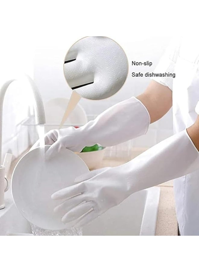 قفازات مطاطية بيضاء بشعار غزال، طويلة - Image 2