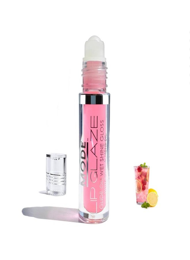 MODE Cosmetics MODE Lip Glaze Flavored Lip Gloss Yummy PINK LEMONADE Flavor Roll On Sweet Wet Nourishing Shine, Moisturizing Natural Skincare Fruit Oils, Made in NY USA - Image 1