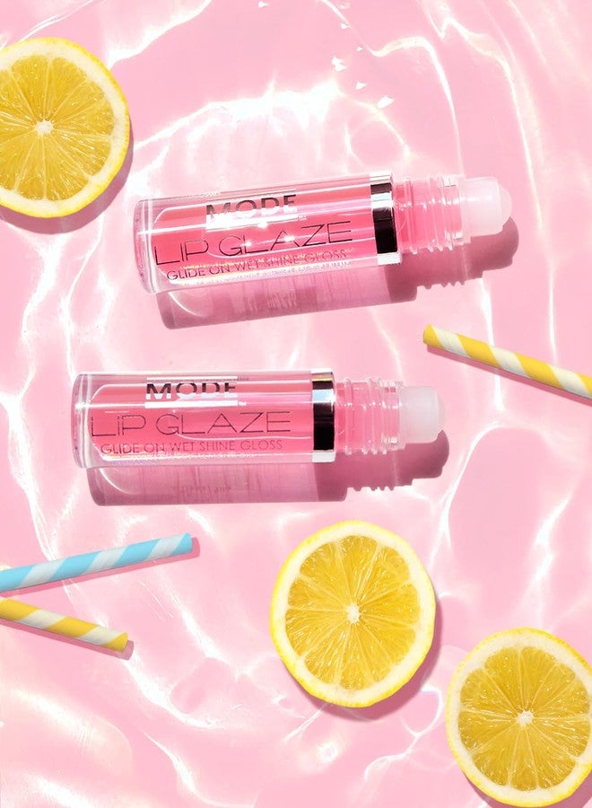 MODE Cosmetics MODE Lip Glaze Flavored Lip Gloss Yummy PINK LEMONADE Flavor Roll On Sweet Wet Nourishing Shine, Moisturizing Natural Skincare Fruit Oils, Made in NY USA - Image 4