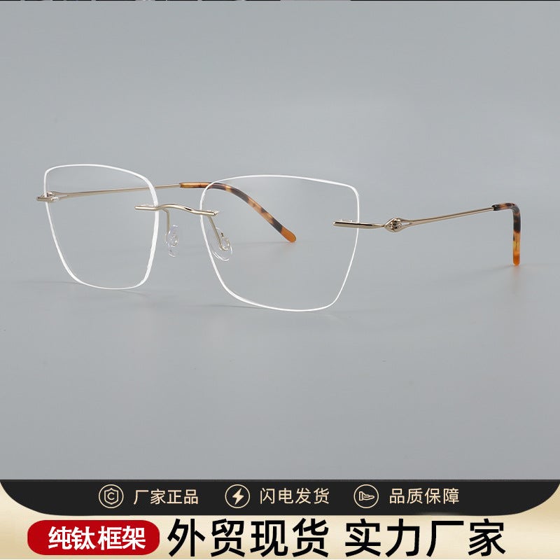 Large Frame Glasses Frame Full Frame Fashion Metal Ultra Light High Quality Optical Glasses Frame - Image 4