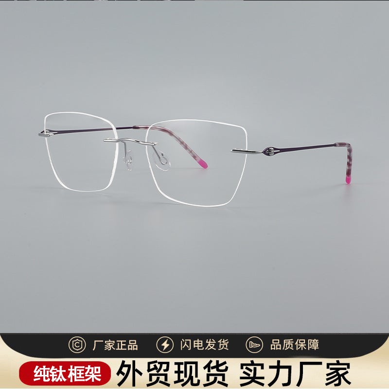 Large Frame Glasses Frame Full Frame Fashion Metal Ultra Light High Quality Optical Glasses Frame - Image 5