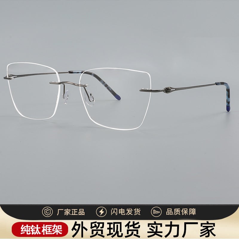 Large Frame Glasses Frame Full Frame Fashion Metal Ultra Light High Quality Optical Glasses Frame - Image 2