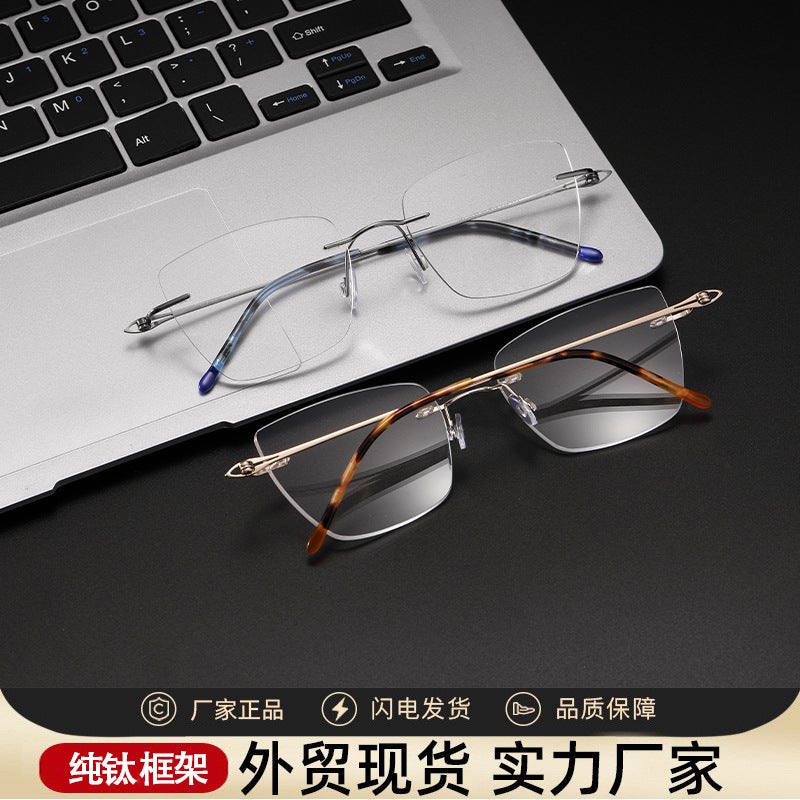 Large Frame Glasses Frame Full Frame Fashion Metal Ultra Light High Quality Optical Glasses Frame - Image 3