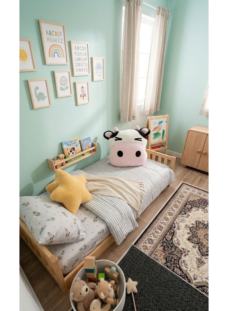 Cushion Premium Cow Pattern, Breathable 100% Cotton Fabric, Anti‑Allergic Filling for Sensitive Skin   Cushion Soft Cow Plush, Child‑Safe Materials, Durable Stitching for Everyday Use   Cushion Cute Cow Character, Cozy Support for Sleeping, Reading, and Nursery Decor - Image 2
