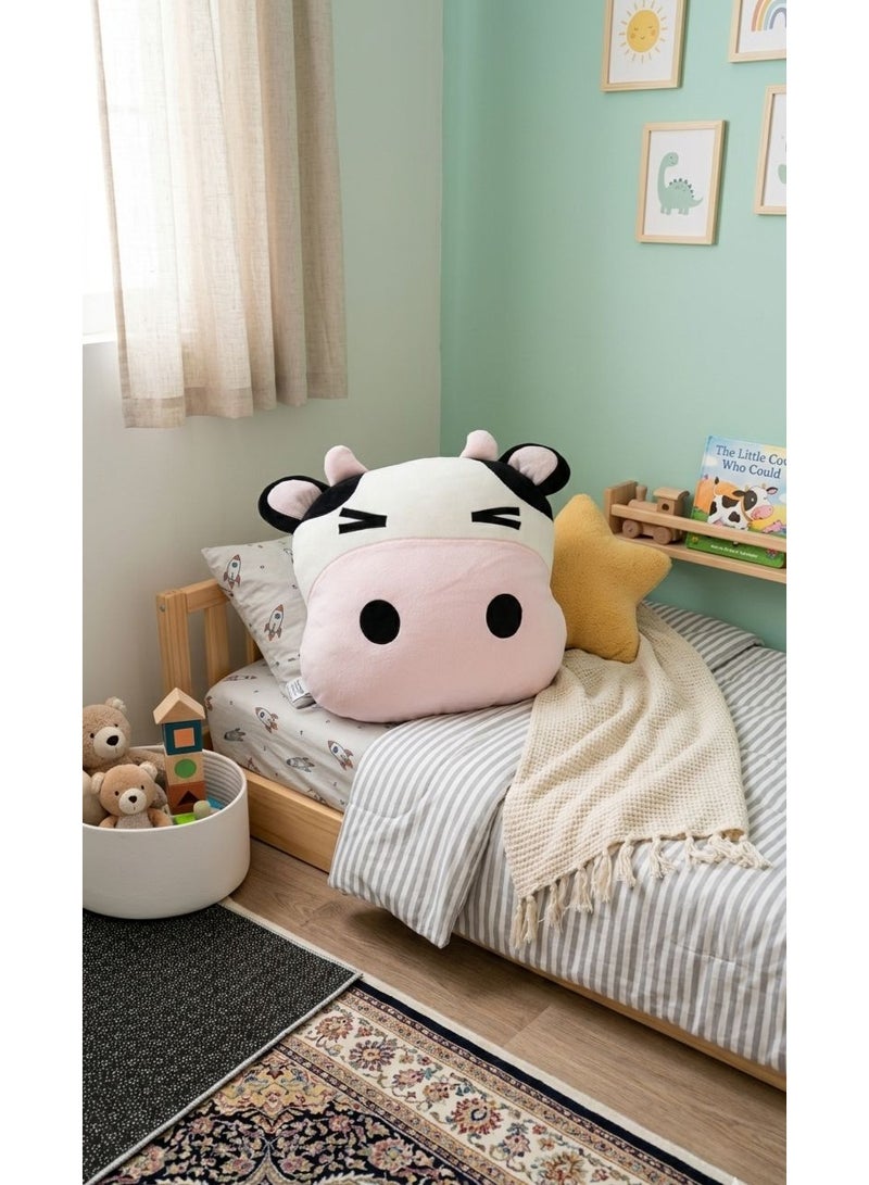 Cushion Premium Cow Pattern, Breathable 100% Cotton Fabric, Anti‑Allergic Filling for Sensitive Skin   Cushion Soft Cow Plush, Child‑Safe Materials, Durable Stitching for Everyday Use   Cushion Cute Cow Character, Cozy Support for Sleeping, Reading, and Nursery Decor - Image 3