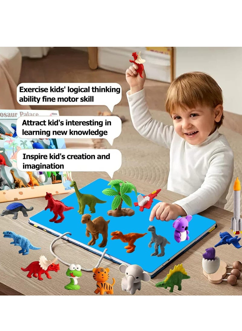 SYOSI Animal Erasers, Animal Erasers Desk Pets for Kids Animal Pencil Erasers Puzzle Erasers Take Apart Eraser Toys for Christmas Birthday Party Gifts, Ocean Sea Animal - Image 3