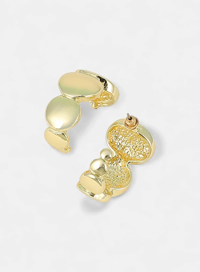SOHI SOHI Women The Orb Hoop Earrings | California  Colour | One-Size | Metallic Alloy Material | Push Back Closure | Half-Hoop Earrings For Casual & Evening Wear