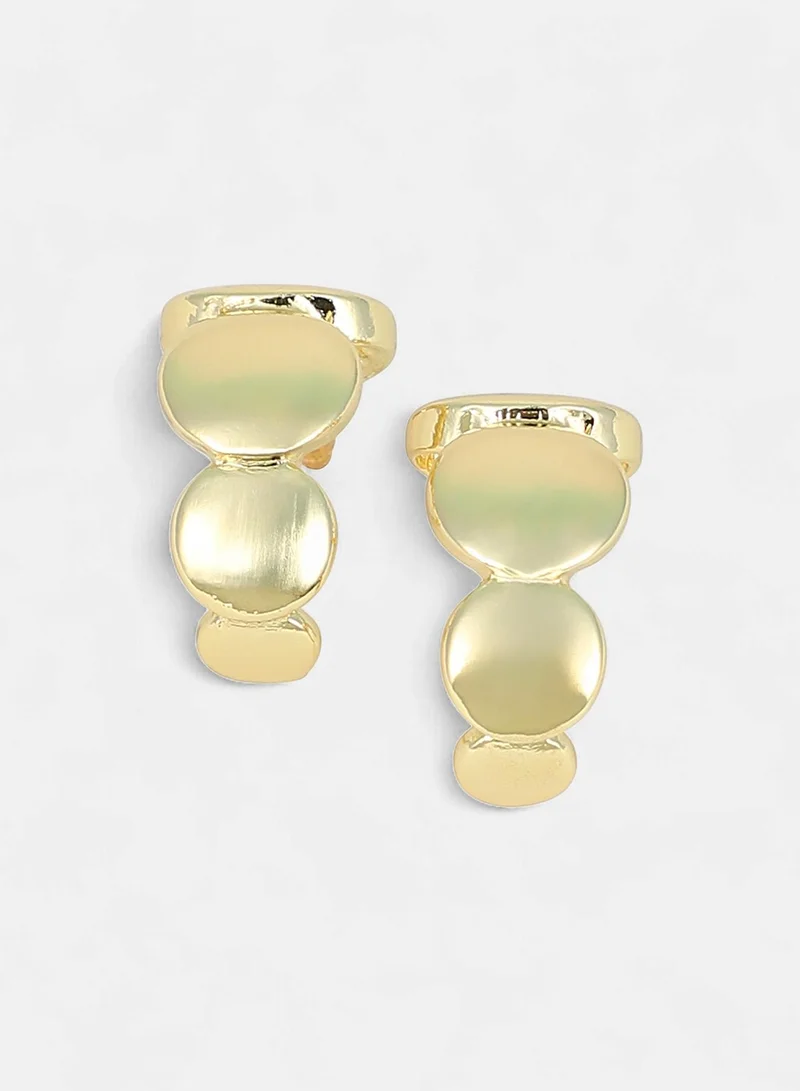 SOHI SOHI Women The Orb Hoop Earrings | California  Colour | One-Size | Metallic Alloy Material | Push Back Closure | Half-Hoop Earrings For Casual & Evening Wear