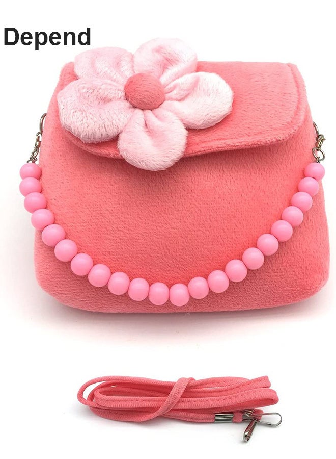 Depend Kids Jewelry Little Girls Plush Handbag Necklace Bracelet Ring Hair Clips Set Game of Children, Baby Girls Games Jewelry Party Favors Gift for Dress up Pretend Play  - Image 3