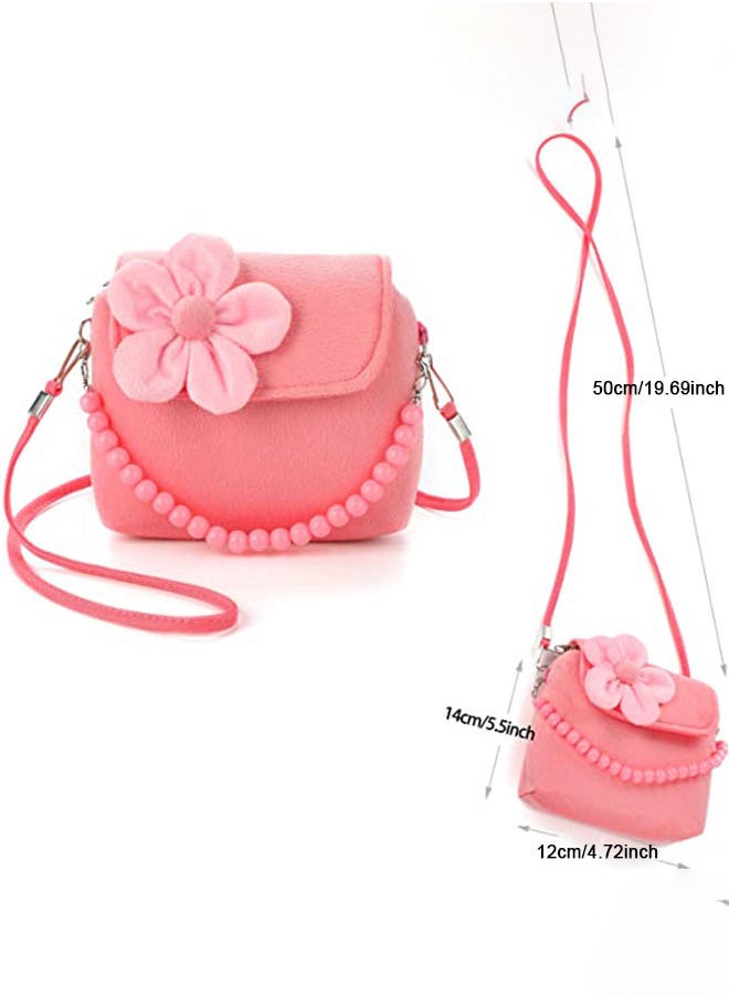 Depend - Kids Jewelry Little Girls Plush Handbag Necklace Bracelet Ring Hair Clips Set Game of Children, Baby Girls Games Jewelry Party Favors Gift for Dress up Pretend Play - Image 1