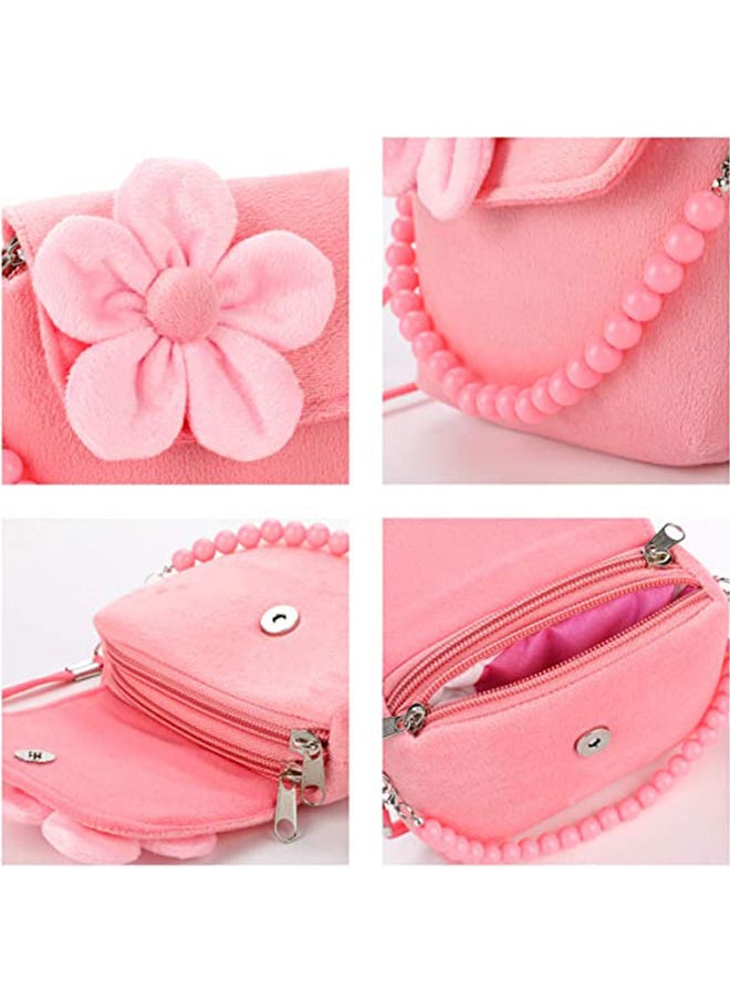 Depend - Kids Jewelry Little Girls Plush Handbag Necklace Bracelet Ring Hair Clips Set Game of Children, Baby Girls Games Jewelry Party Favors Gift for Dress up Pretend Play - Image 1