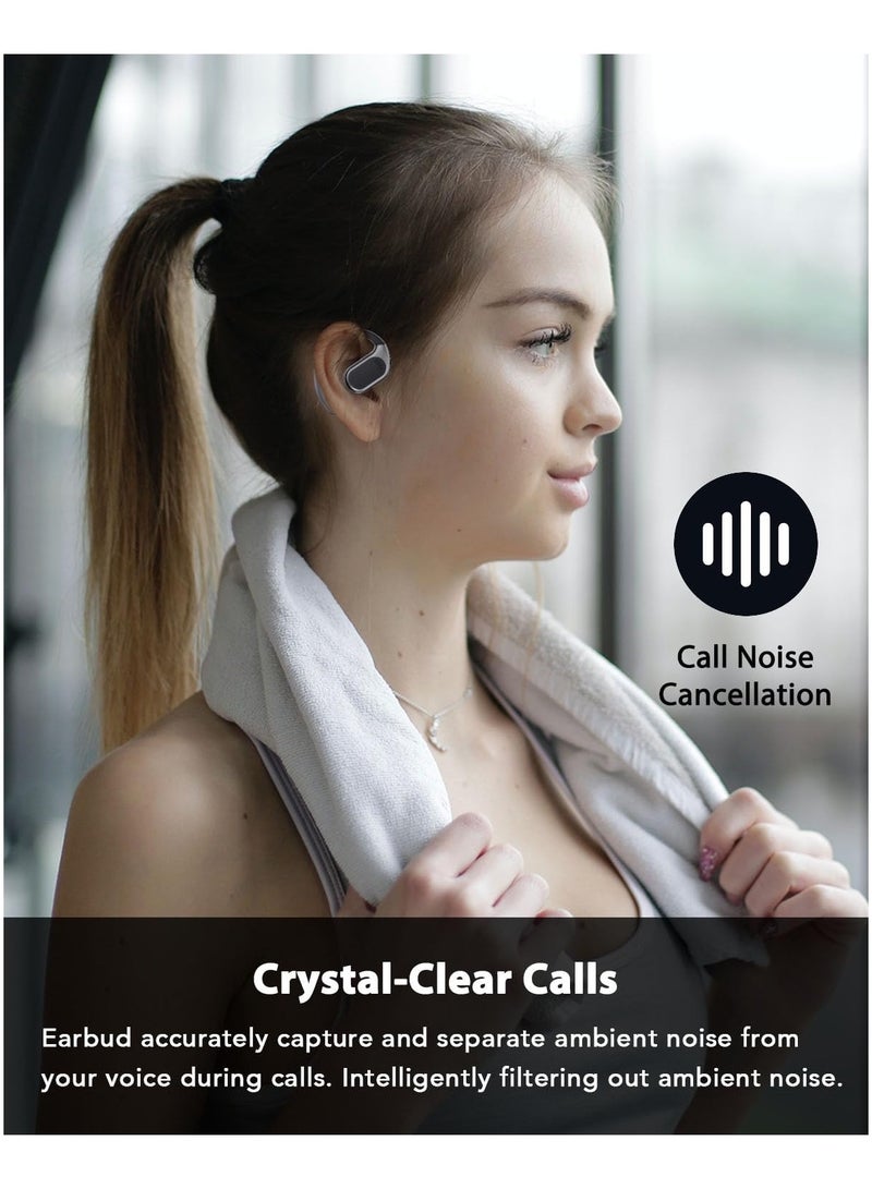 Open Ear Headphones True Wireless Headset Bluetooth 5.4, Air Conduction Earbuds with Noise Cancelling Microphone, 16.2mm Drivers, Clear Calls, Sports Workout, Compatible with iPhone and Android - Image 4