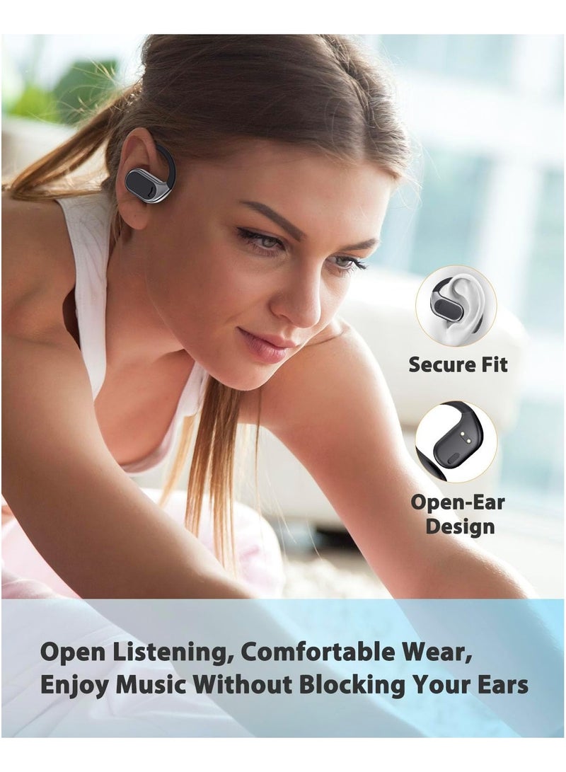 Open Ear Headphones True Wireless Headset Bluetooth 5.4, Air Conduction Earbuds with Noise Cancelling Microphone, 16.2mm Drivers, Clear Calls, Sports Workout, Compatible with iPhone and Android - Image 2