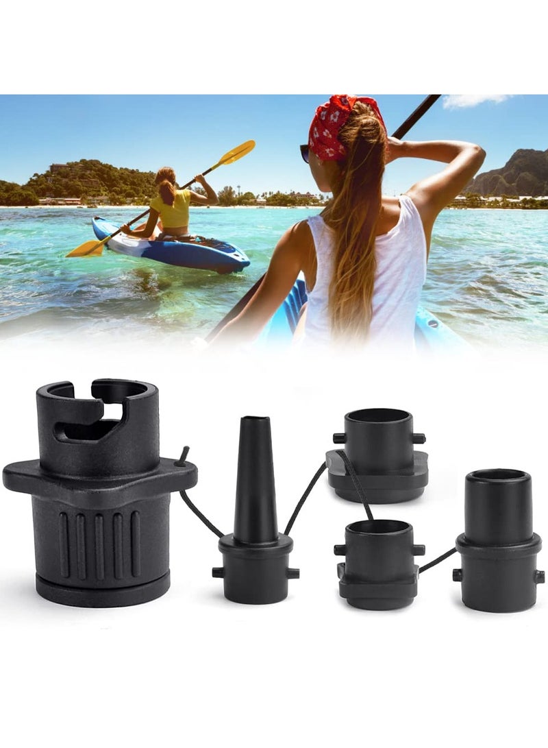 5 Pcs Inflatable Boat Air Pump Adaptors, Multifunctional Air Pump Converter Kit, Standard Conventional Air Pump for Kayak, Stand Up Paddle Board, Inflatable Bed, Inflatable Dinghy - Image 1