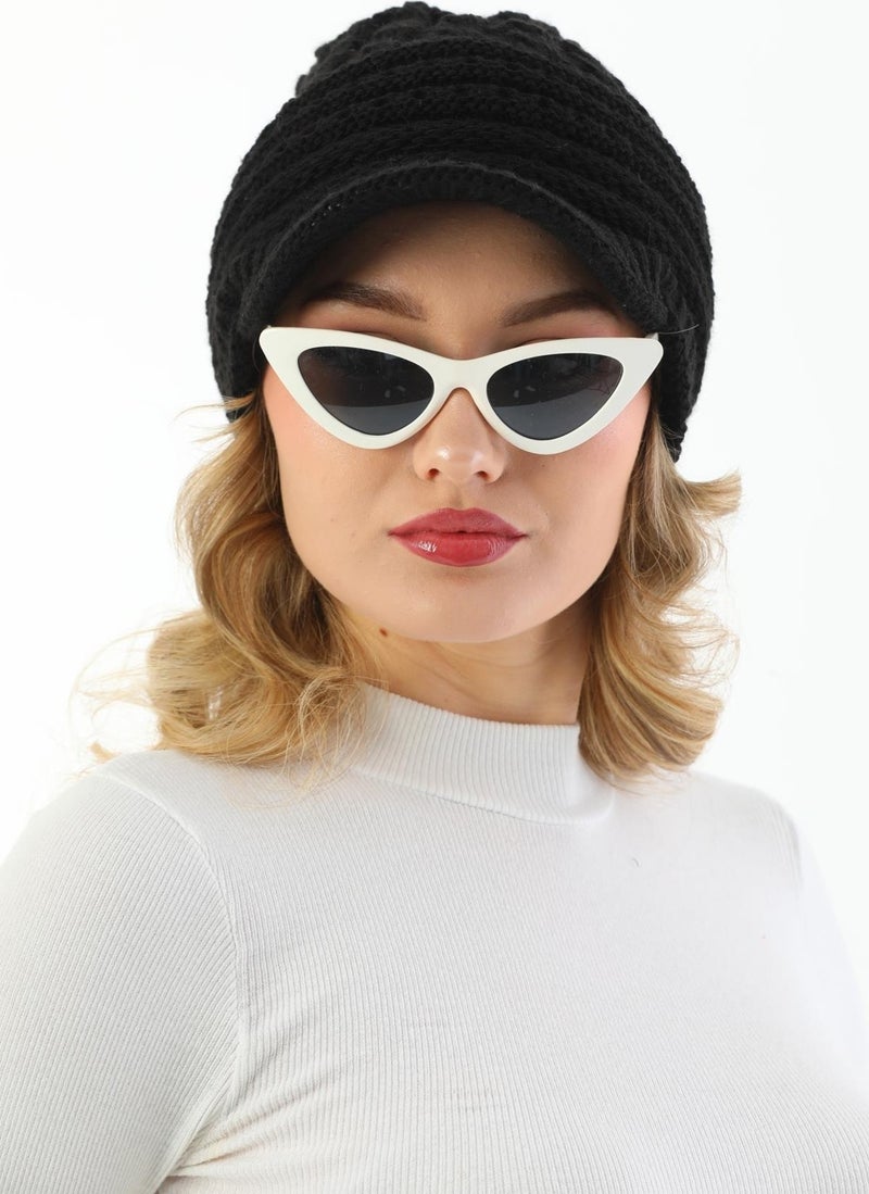 Elif Iç Giyim Elif Underwear Peaked Double Layer Knitted Knitted Beret  - Image 2