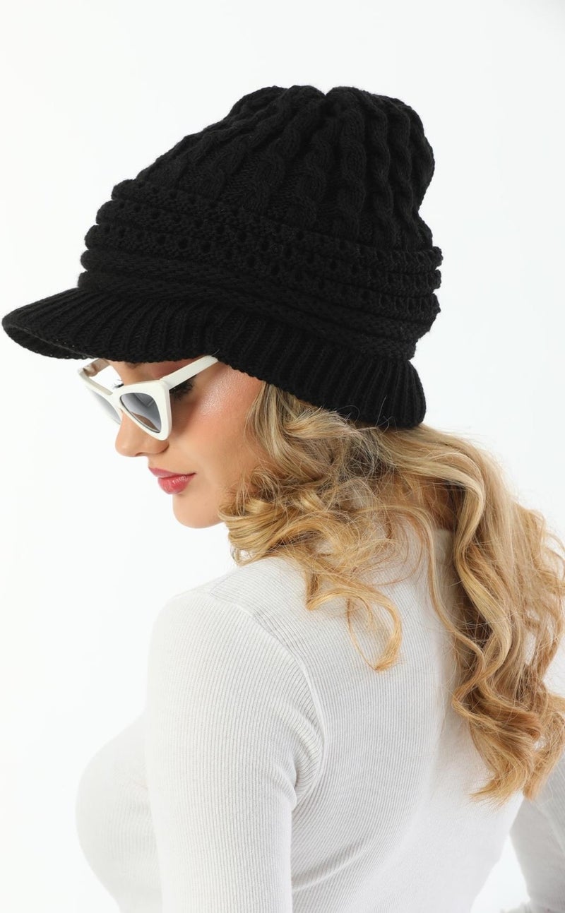 Elif Iç Giyim Elif Underwear Peaked Double Layer Knitted Knitted Beret  - Image 4