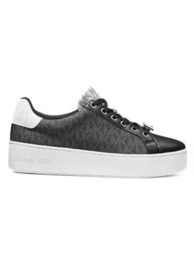 Michael Kors Women’s Monogram Logo Trainer – Grey Platform Sneakers, Size 11 - Image 1