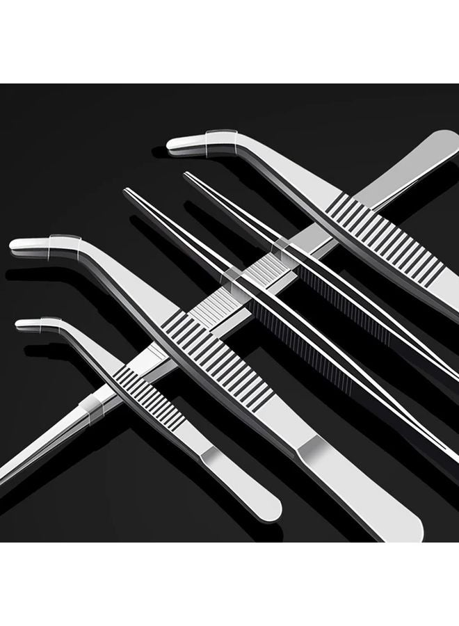 7.87 Inch Stainless Steel Tweezers With Rounded Tip For Aquarium Maintenance Water Plant Care - Image 2