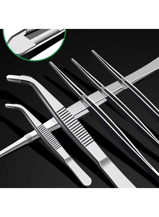 7.87 Inch Stainless Steel Tweezers With Rounded Tip For Aquarium Maintenance Water Plant Care - Image 5