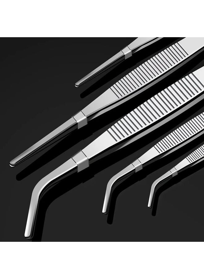 7.87 Inch Stainless Steel Tweezers With Rounded Tip For Aquarium Maintenance Water Plant Care - Image 3