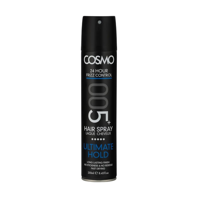 COSMO Control Ultimate Hold 005+ Hair Spray | Long-Lasting, Humidity-Resistant Styling Formula for All Hair Types – 250ml | No Stickness & No Residue Fast Drying | 24 Hour Frizz