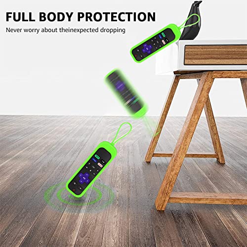 Climberer [3Pack] Climberer Remote Case Cover Compatible with Roku TCL/Hisense roku TV |Sharp Roku TV | Roku Express 4K+，Glow in The Dark Makes it Easy to find (Green Yellow Pink) - Image 4