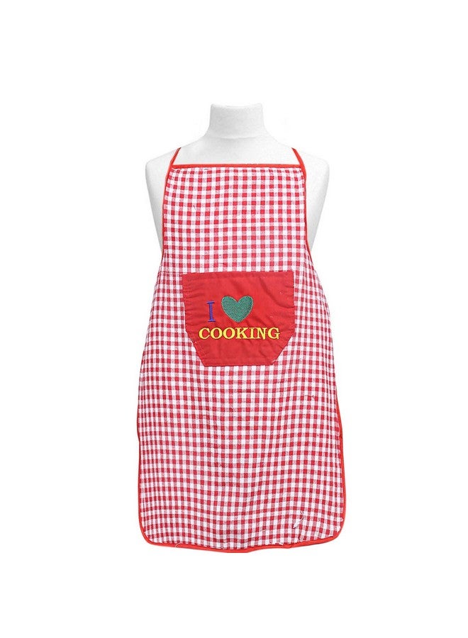 Kuber Industries Apron For Men And Woman|Waterproof Apron For Kitchen|Designer Front Pocket|RED - Image 1