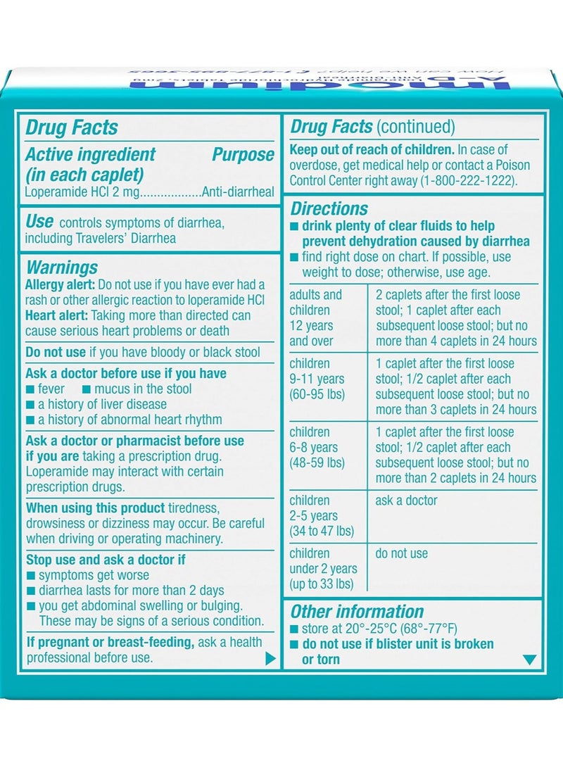 إيموديوم كبسولات Imodium A-D لتخفيف الإسهال مع لوبراميد هيدروكلوريد، دواء مضاد للإسهال للمساعدة في السيطرة على أعراض الإسهال بسبب الإسهال الحاد والنشط والمسافر، 24 قيراط. - Image 5