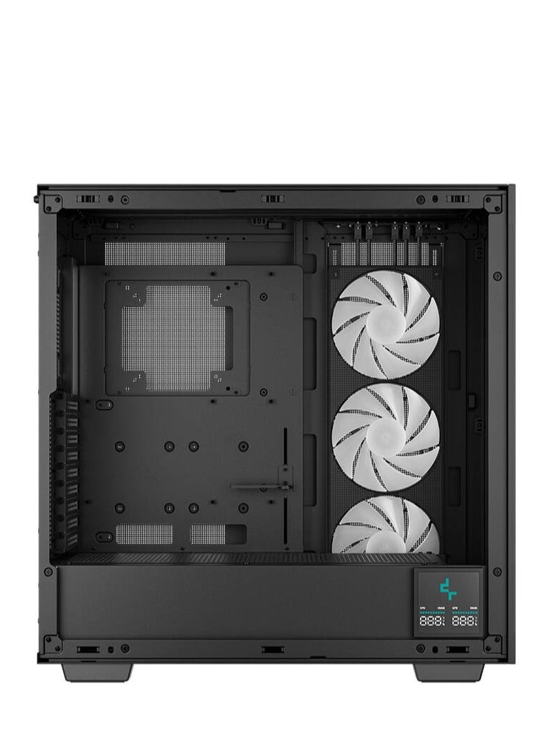 Morpheus Full Tower ATX+ PC Case, Tempered Glass Side Panel, Up to 420mm Radiator, Real-time Digital Display, 1* 420mm ARGB Fan, 4* USB 3.0 / 1* USB Type-C, Black | R-MORPHEUS-BKAPA1-G-1