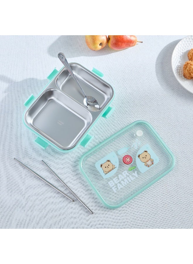 Home Box طقم صندوق غداء عائلي من 3 قطع نيو بير 2-شبكة من الفولاذ المقاوم للصدأ 800 مل - Image 1