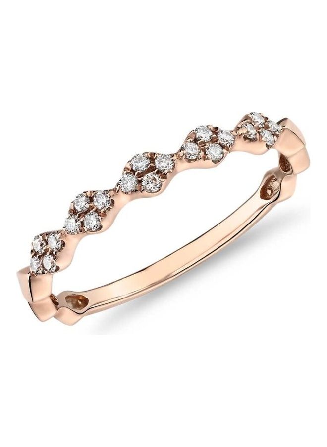 NIBEMINENT 18 Karat Rose Gold Zig-Zag Diamond Ring - Image 1