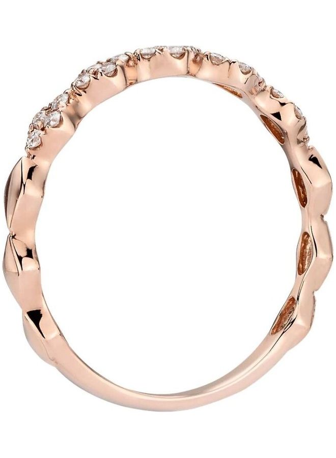 NIBEMINENT 18 Karat Rose Gold Zig-Zag Diamond Ring - Image 2
