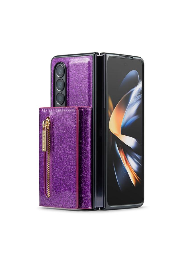 Dg Ming Case For Samsung Galaxy Z Fold3 5G M3 Series Glitter Powder Card Bag Leather Case - Image 2