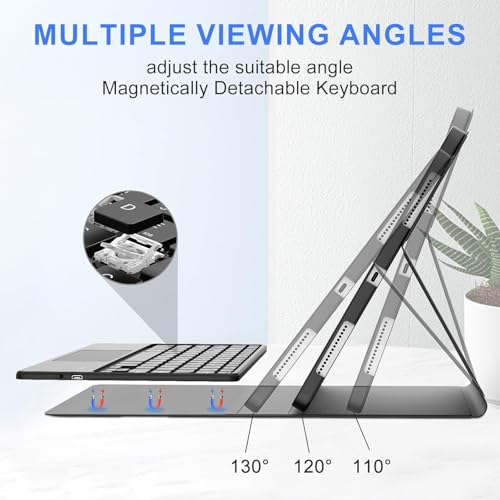 typecase Keyboard Case for Xiaomi Pad 7/Xiaomi Pad 7 Pro 11.2 inch (2024) with Smart Trackpad, Pen Slot, 3-Viewing Angle, Slim Stand Cover with Magnetically Detachable Wireless Bluetooth Keyboard - Image 4