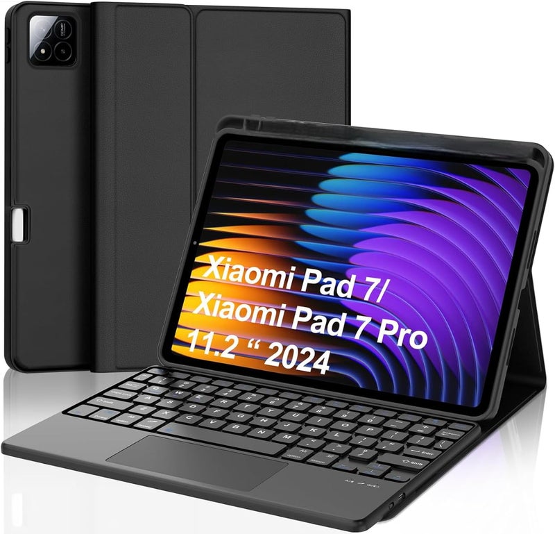 typecase Keyboard Case for Xiaomi Pad 7/Xiaomi Pad 7 Pro 11.2 inch (2024) with Smart Trackpad, Pen Slot, 3-Viewing Angle, Slim Stand Cover with Magnetically Detachable Wireless Bluetooth Keyboard - Image 1